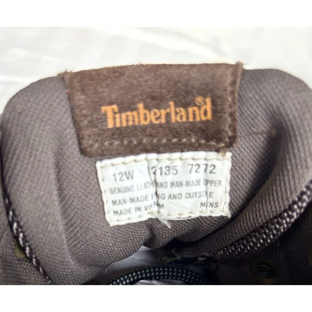 Timberland Men's Size 12W White Ledge Mid Waterproof Hiking Boot Brown Lace Up